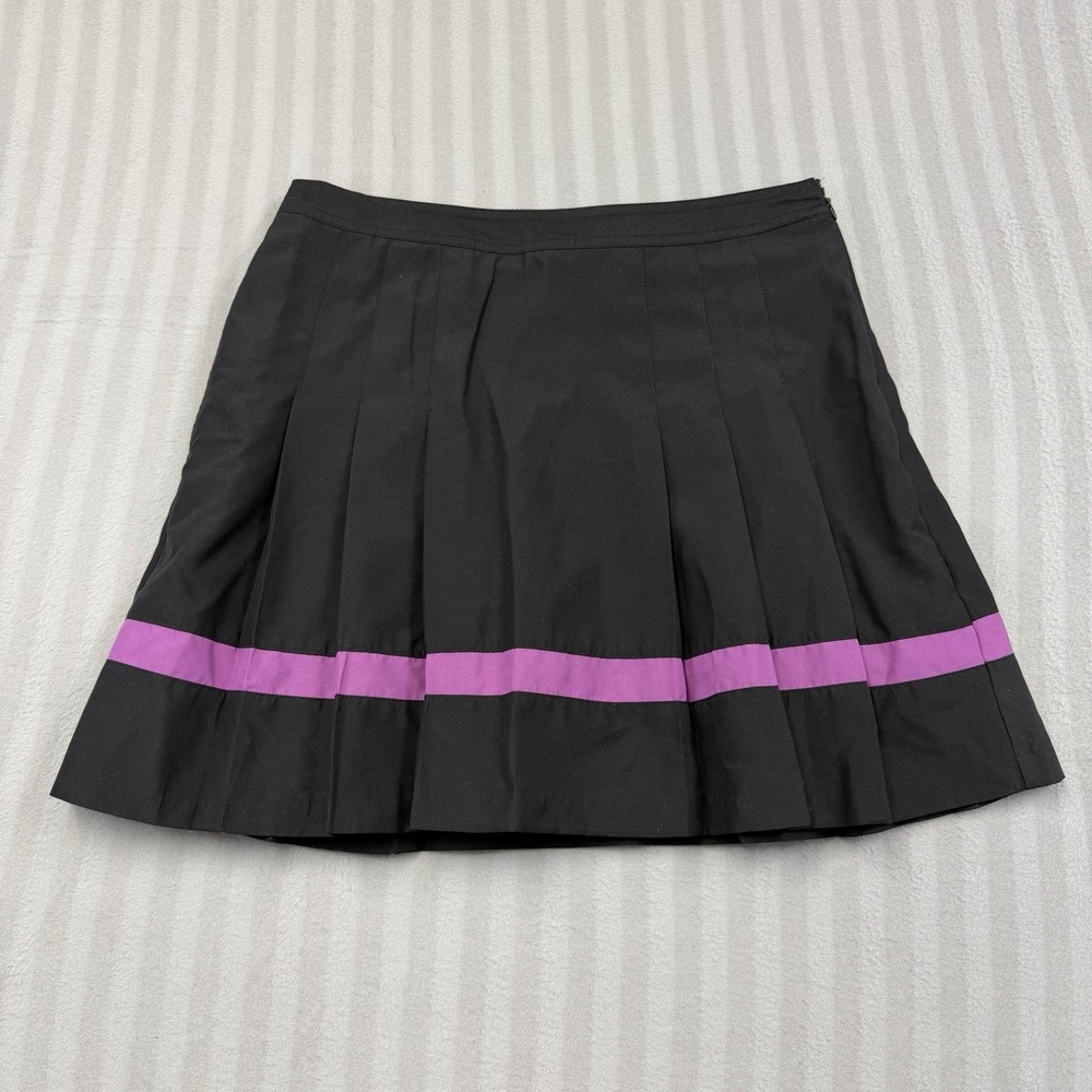 Izod Cool‎ Fx Skirt Skort Womens Size 2 Black Pink Stripe Pockets Zip